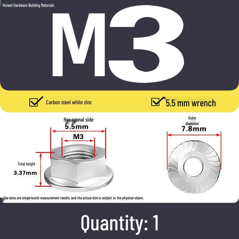 GB6177 Galvanized Hex Flange Nut with Anti-slip Teeth and Washer M4-M20