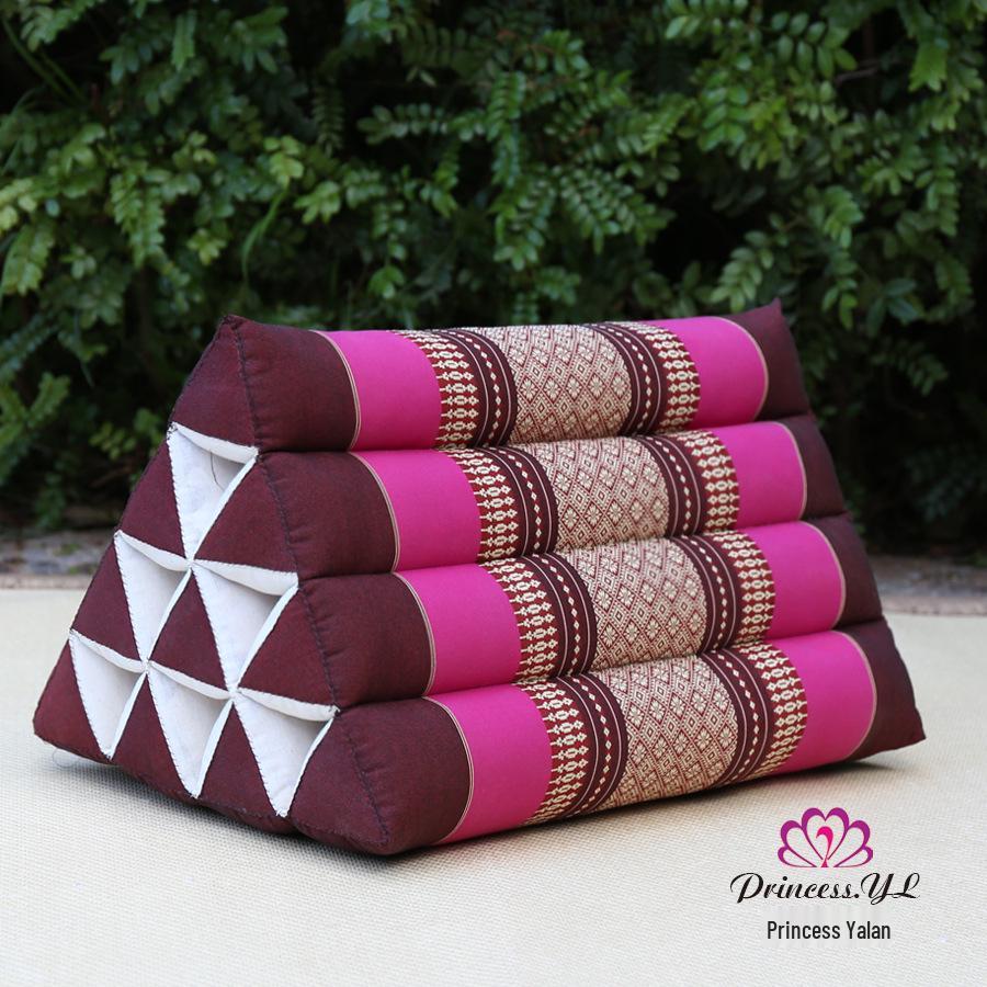 Thailand Triangle Tatami Cushion: Kapok Lumbar Pillow & Sofa Back Support.