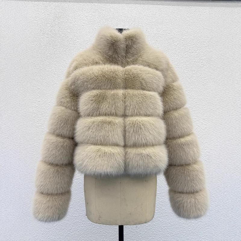S-6XL large size women's fox fur coat, winter new fashionable versatile environmentally friendly artificial fur coat