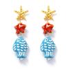 European and American summer ocean wind fresh and sweet cute small fish starfish earrings fashionable versatile women's earrings