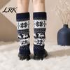 Stretchy Ribbed Leg Warmers Christmas Knitted for Women, Soft Boot Socks with Autumn Cold Proof Calf Snowflake And Deer Patterns, Winter Thermal