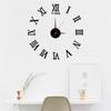 3D Acrylic Digital Wall Clock Roman Numerals Design Mirror Wall Clock Fashion Large Round Wall Clock DIY Self Adhesive Clocks