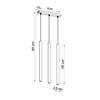 Pastel 3L Hanging Lamp, Gold Gloss