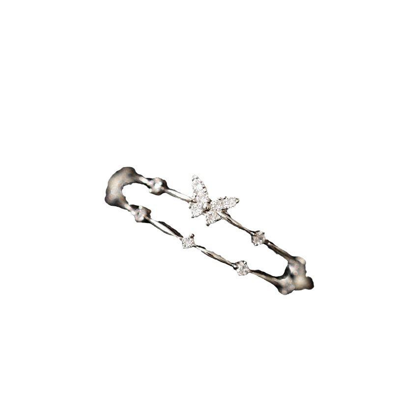 Butterfly Gold-Plated Adjustable Open Ring for Women