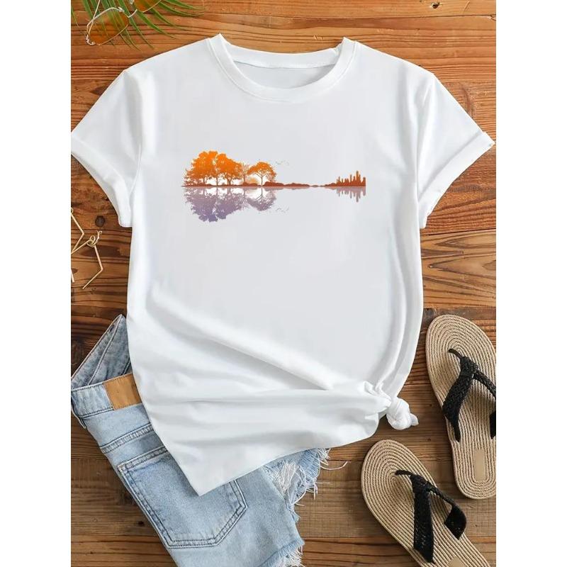 (European Size) 90s Clothing Casual Lovely Style Cute Trend Tshirt Women Short Sleeve Fashion Print Lady Tee Top Female Graphic T-shirts