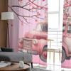 Valentine'S Day Love Truck Rose Branch Sheer Window Curtain Tulle Curtains for Livingroom Bedroom Hotel Home Decor Voile Drapes