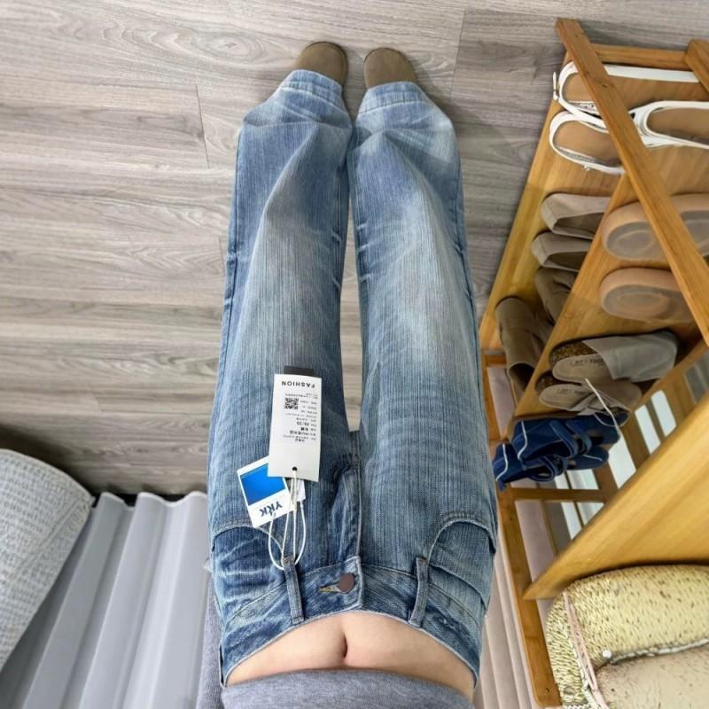 Womens High Waist Wide Leg Jeans Streetwear Loose Fit Long Denim Pants