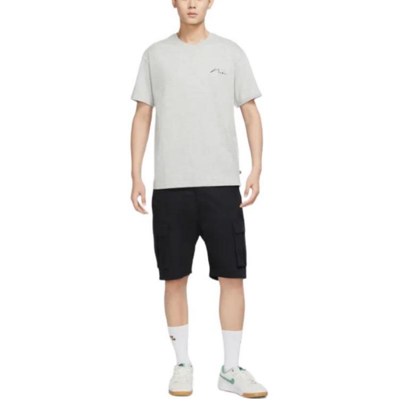 Nike SB Graffiti Print Round Neck Short Sleeve T-Shirt Men Tops Light-Grey DR7768-050