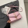 Monochromatic shoulder bag with tassel simple Western style square bag portable bag small bag