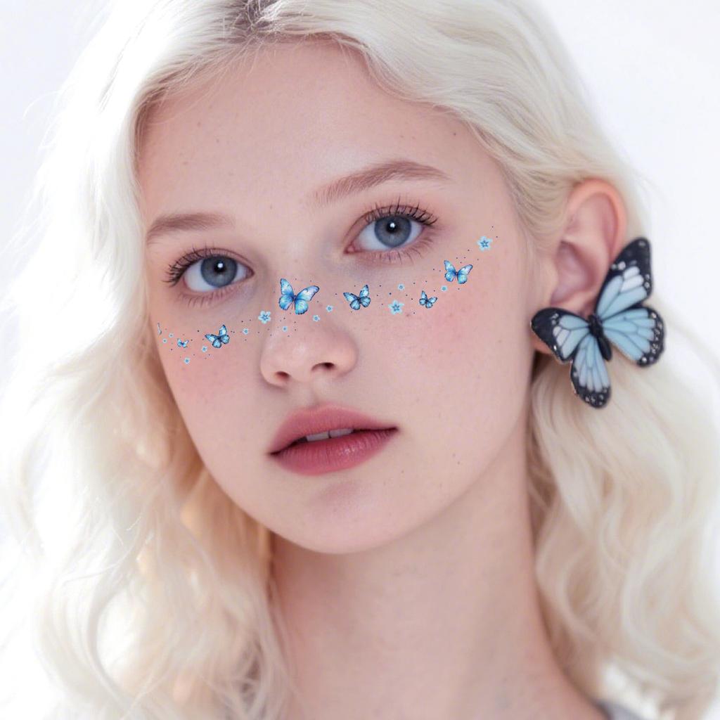 Freckles Facial Makeup Stickers Parties Tattoo Stickers 12sheets Luxury Music Festivals Butterfly Europe and America  High Quality
