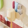 Plastic Toothbrush Storage Rack Dopamine No Drilling Rack Mouthwash Cup Holder  Bathroom Storage
