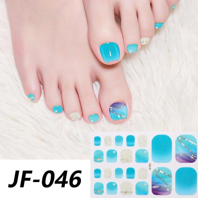 Naklejki na paznokcie u stóp w jednolitym kolorze, z brokatem i efektem kociego oka, wodoodporne, wybielające, pełne naklejki, naklejki na paznokcie u stóp, naklejki na paznokcie z efektem aurora