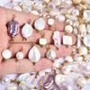 2pcs Natural Freshwater Pearls Charms For Jewelry Making Supplies Gold Color Stainless Steel Ring Irregular Pendant DIY Earrings