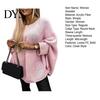 Pullover Sweater Women O-Neck 3/4 Sleeve Cloak Style Tops Mid-length Solid Color Loose Fit Elastic Breathable Knitting Cape