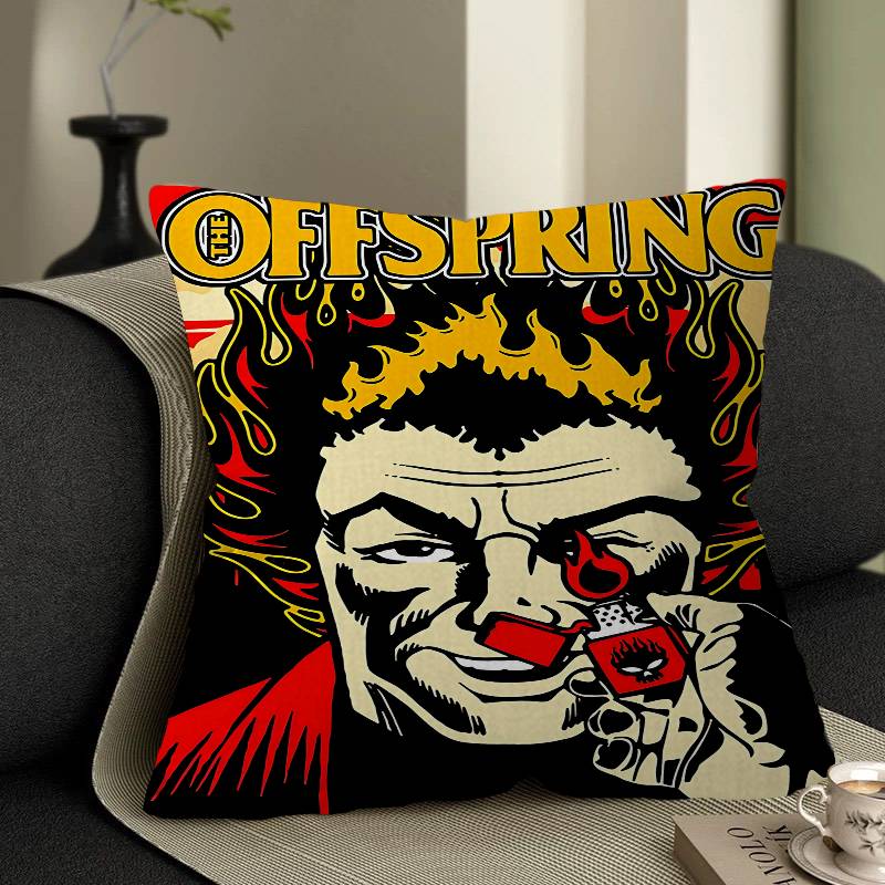 Pop Punk Band T-The OffspringS Pillow Covers Cartoon Sofa Decorative Home Double-sided Printing Short Plush Cute Cushion Cover