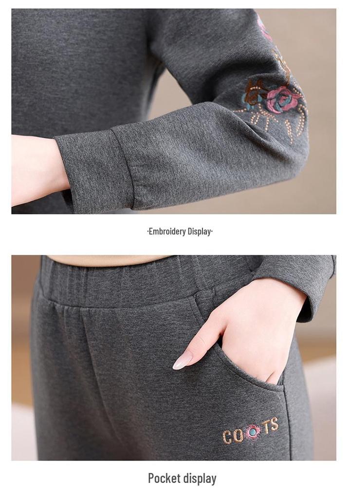 Women's Casual Sportswear: Spring/Autumn Loose Hoodie, Long Pants, Outdoor Jogging/Fitness Three-Piece Set