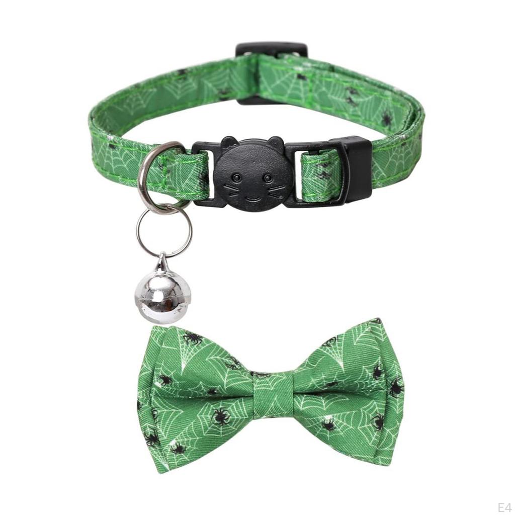 Cute Halloween Cat Collars with Interchangeable Bow Tie for Small and Medium-sized Kittens