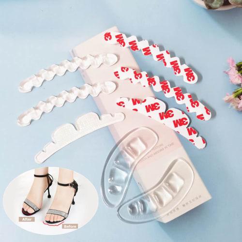 Morices 4 Pairs Forefoot Cushion Pads Stickers, Non-Slip Gel Self-Adhesive Heel Grip Metatarsal Pads Foot Cushion Balls for Sandals, Flip Flops, and H