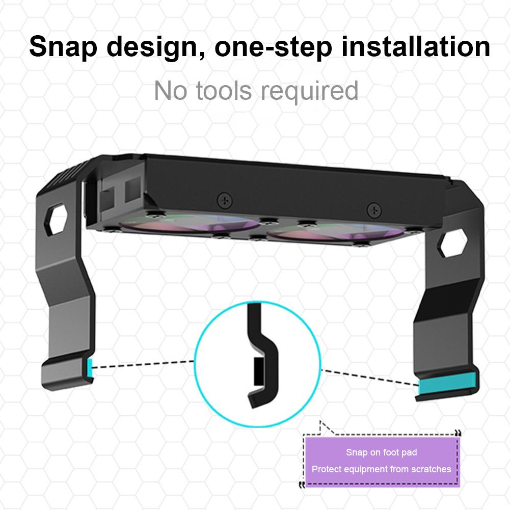RAM Memory Cooler 4Pin PWM/5V 3Pin ARGB RAM Heatsink Cooler 1000-4500+RPM with Dual 120mm Fan for DDR4 DDR5 Cooling