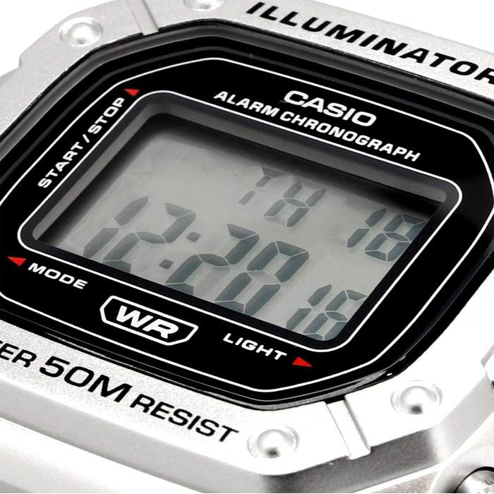 Casio Standard Digital Watch W-218HD-1AV Men's Silver Metal Band