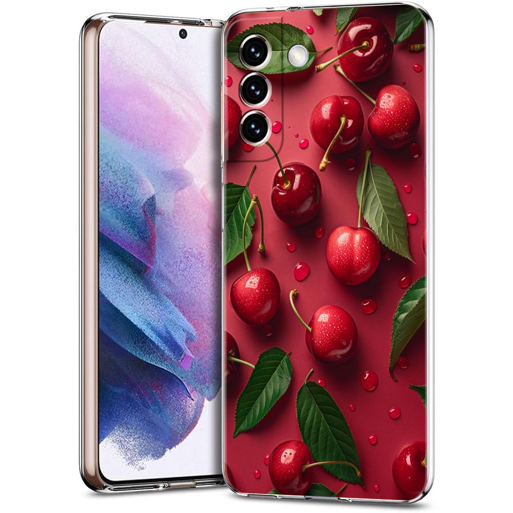 Cherries Cherry Fruit Phone Case For Samsung Galaxy S24 Ultra S23 FE S22 S20 S21 5G S10 S9 Plus S10E S8 Silicone Clear Cover