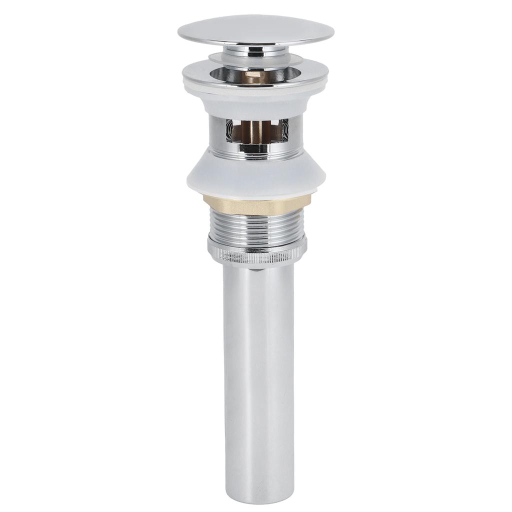 Bathroom Sink Drain Electroplating Popup Wash Basin Drainer Stopper NonOverflow(Popup with Hole )