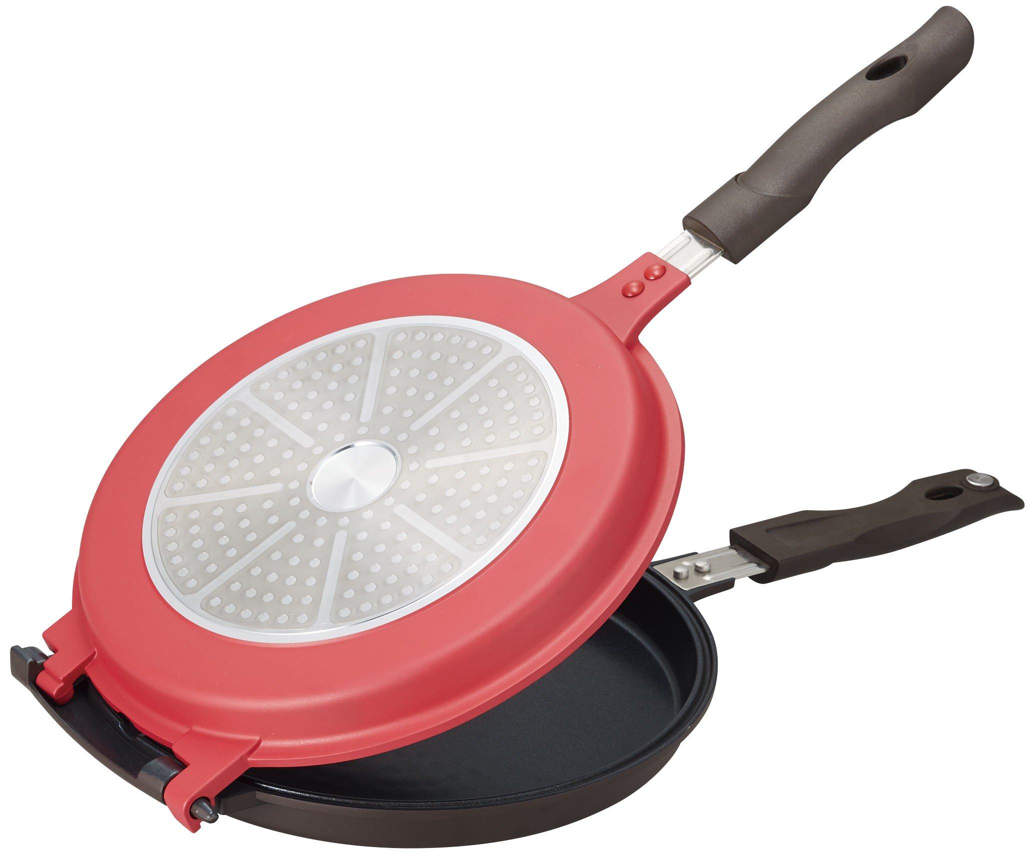 

Doshisha IH compatible double-sided frying pan, round, 24cm, red красный