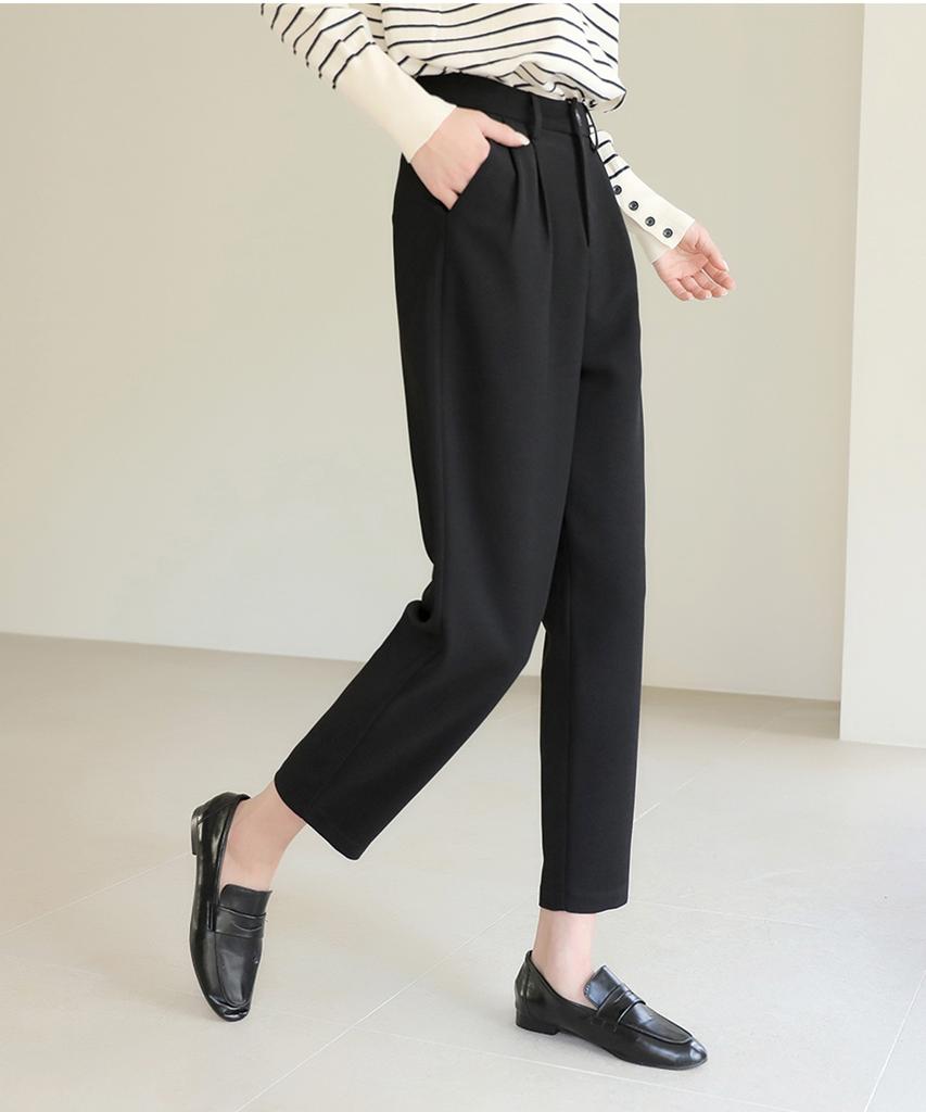 Ppaeppae Two-Pin Tuck Semi-Baggy Slacks