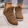 Women's Fluffy Plush Winter Boots Thick Warm Fleece Lined Comfortable Flat Ankle Boots