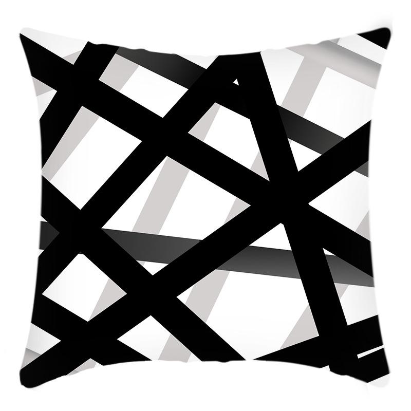 

New Style Pillowcase Art Abstract Series Black Pattern Combination Printed Home Pillow Pillowcase 45 * 45Cm pillowcase