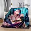 Arcano: Coperte con stampa di cartoni animati di League of Legends per tenersi al caldo, morbide e confortevoli, per casa, viaggio, letto, regalo di compleanno