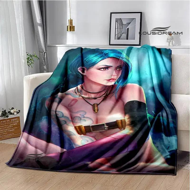 Arcano: Coperte con stampa di cartoni animati di League of Legends per tenersi al caldo, morbide e confortevoli, per casa, viaggio, letto, regalo di compleanno