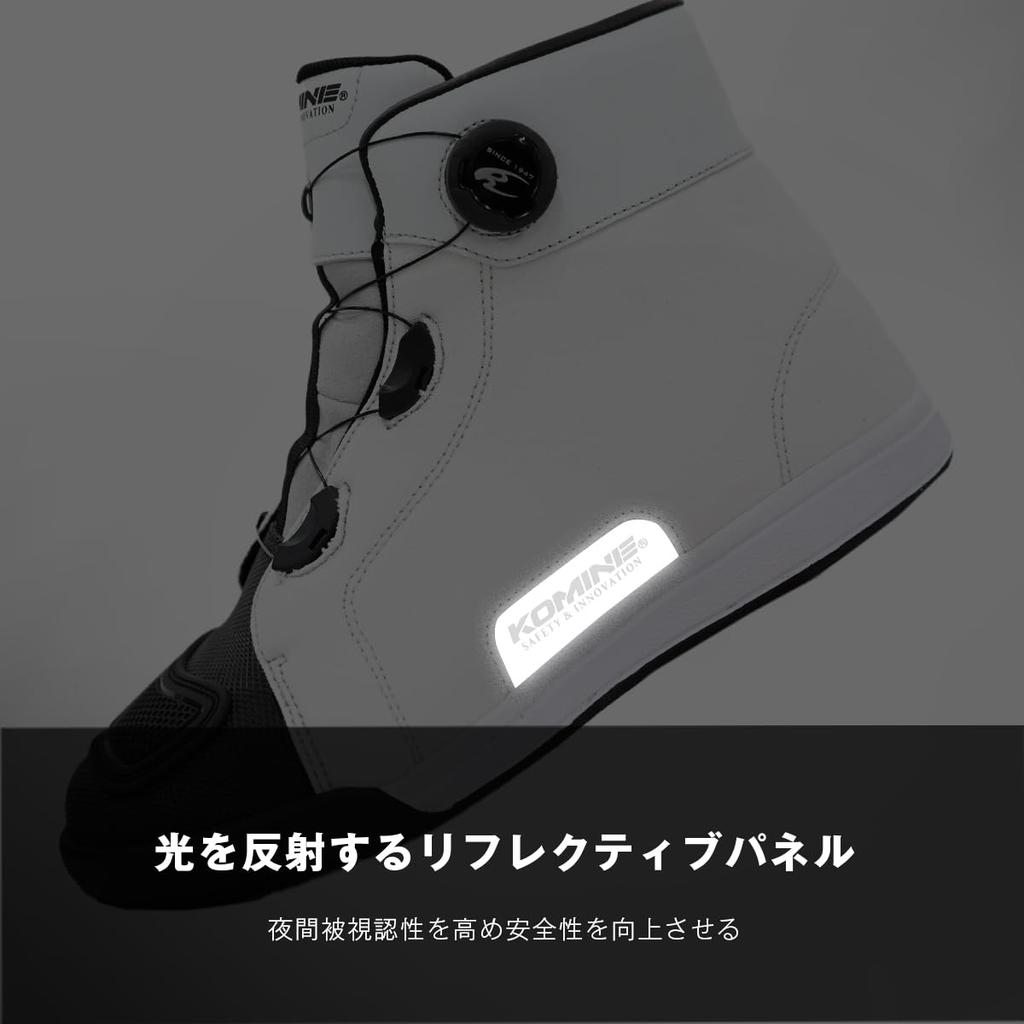 Komine 2025 Model Dial Fit WP Riding Wide Dial Size cm BK-301 Sneakers, Waterproof, Fit, Black, 25.5