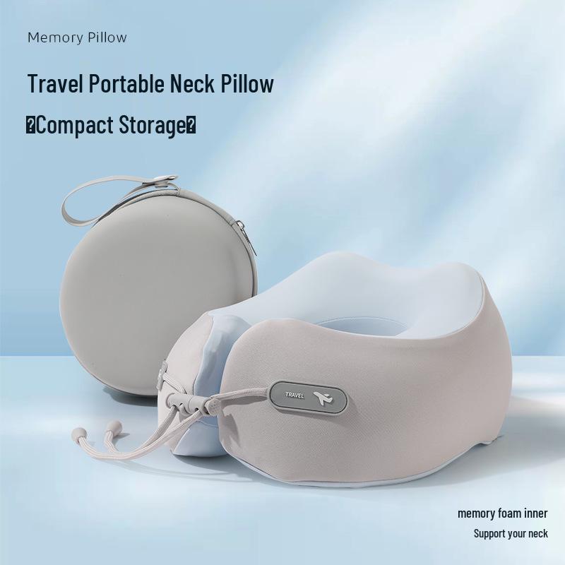 Memory Foam U-Shaped Travel Neck Pillow for Airplanes and Office Naps
