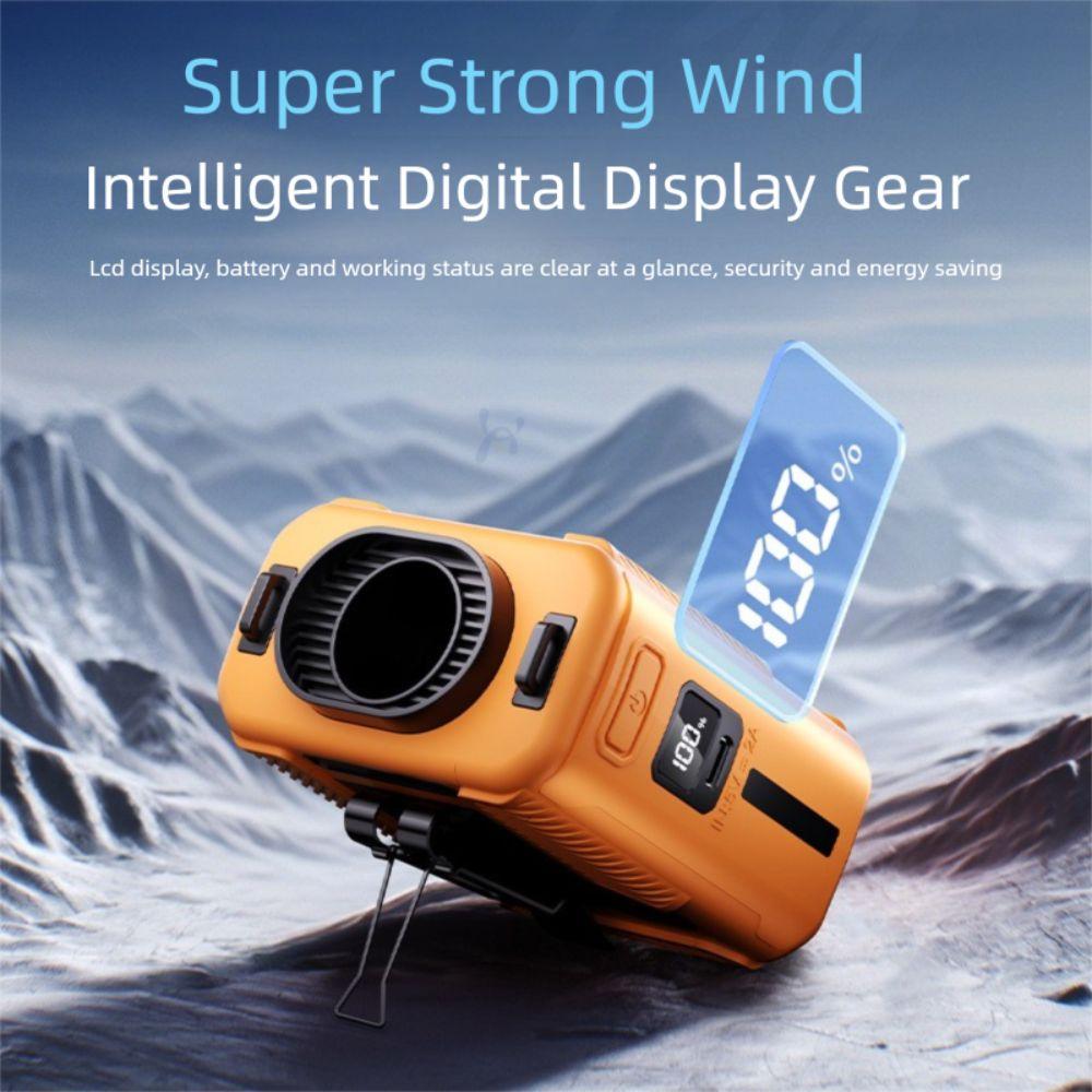 

LED Flashlight Outdoor Camping Fan Long Battery Life Cooling Tools Waist-mounted Fan Fishing помаранчевий