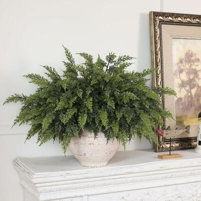 1/5 Pièces Branche Artificielle de Pin de Norfolk Tige de Cèdre Artificielle Résistante aux UV Plantes Verdoyantes de Simulation Pic de Aiguilles de Pin Faux DIY Fête de Noël