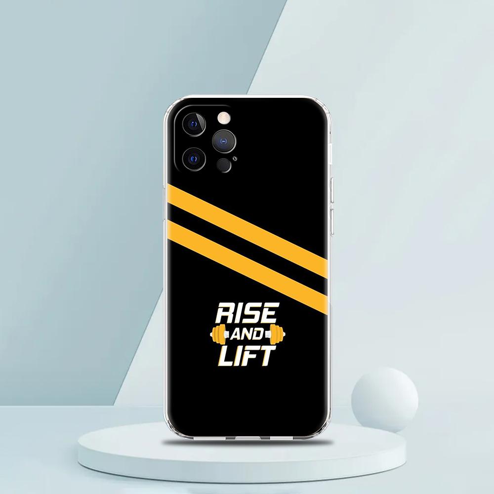 

Soft TPU Transparent Phone Case Cover for iPhone 16 15 14 13 12 11 Pro Max XR 8 7 Plus Shockproof Shell Bodybuilding Gym Fitness for iPhone 8 7