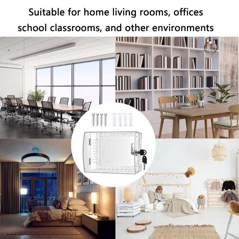 Clear Thermostat Lock Box With Key Lockable Thermostat Protective Cover Replacement Guard for Thermostats on Wall
