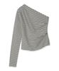 Lily Brown Knit Top BORDER Women's One-Shoulder Décolleté (LWNT251183) -