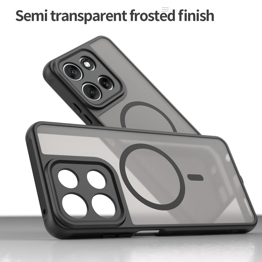 Pour Motorola Moto G56 5G Coque Compatible avec MagSafe Anti Chute PC+TPU Housse de Téléphone