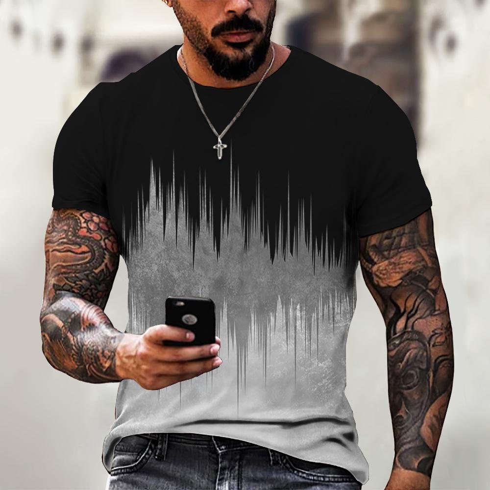 

Мужская футболка с 3d принтом, полосатая модная футболка, топы с короткими рукавами, свободные летние мужские футболки большого размера, блузка 6XL