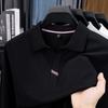 2026 Spring/Autumn Men's Long-Sleeve POLO with Scissor Collar - Light Luxury Embroidered Shirt.