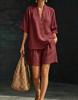 In Stock Women's Halter V-Neck Sleeveless Casual Fashion Set