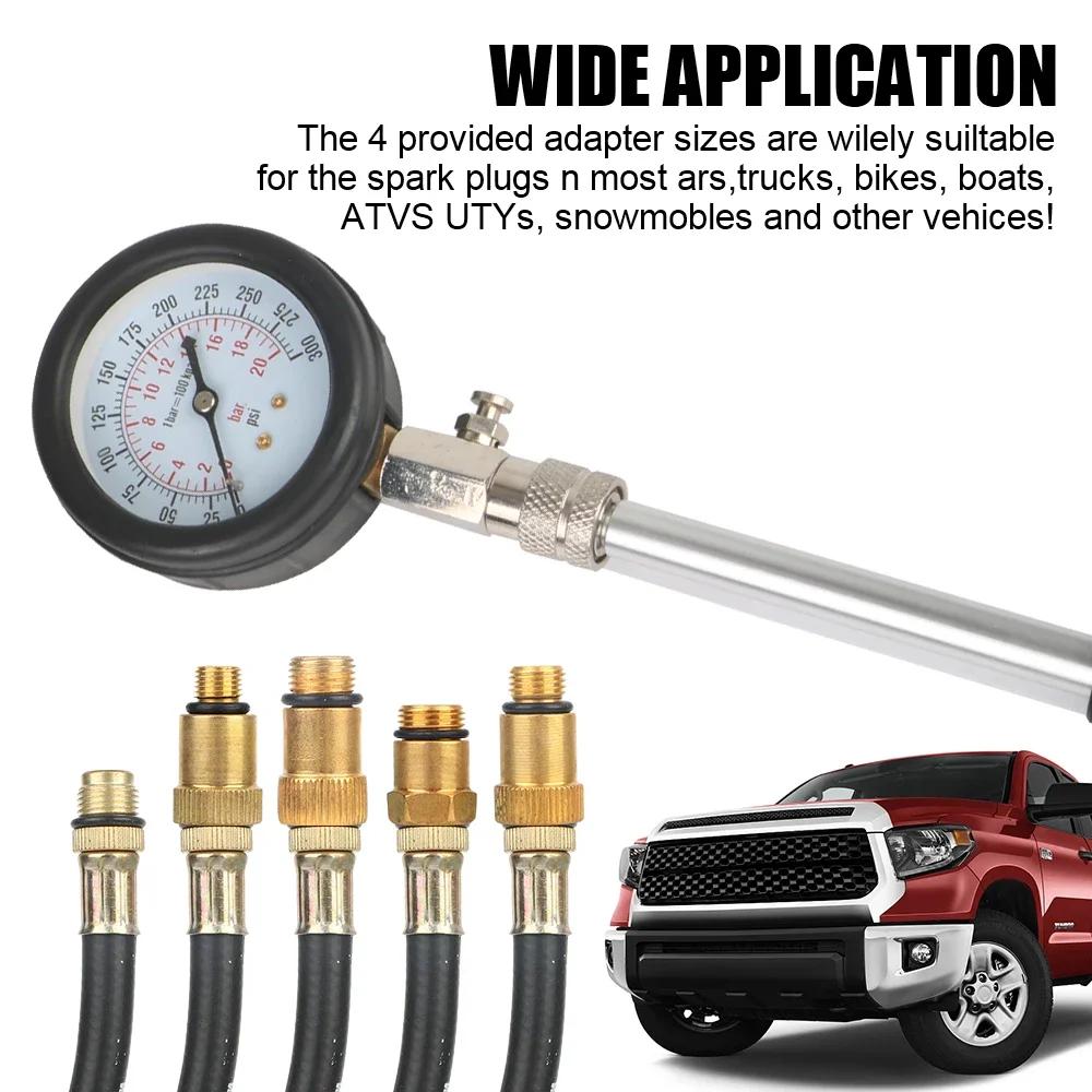 Multi-function Household Auto Cylinder Pressure Gauge Motorcycle Repair Inspection Tool Gasoline Engine Compression Tester Sets