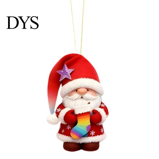 Acrylic Santa Decor for Home Colorful Gnome Christmas Ornaments, 2D Flat Hanging Decorative Elf Ornaments Party Pendant Xmas Tree, Mantel, Wreath,
