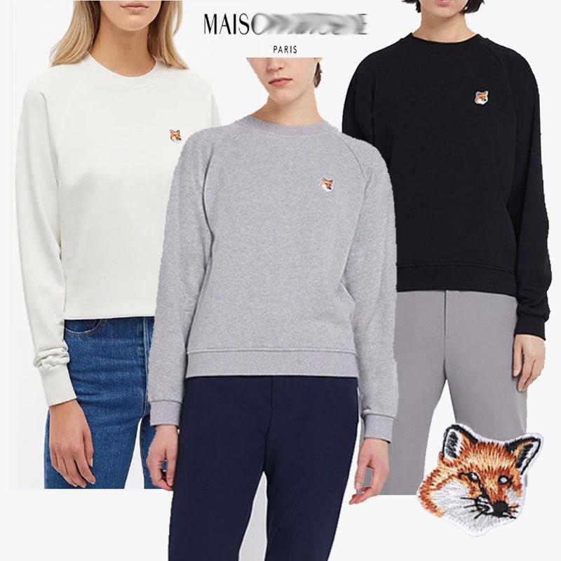 

Autumn Cotton Embroidered Fox Head Classic MK Crew Neck Sweatshirt for Men & Women White Thin