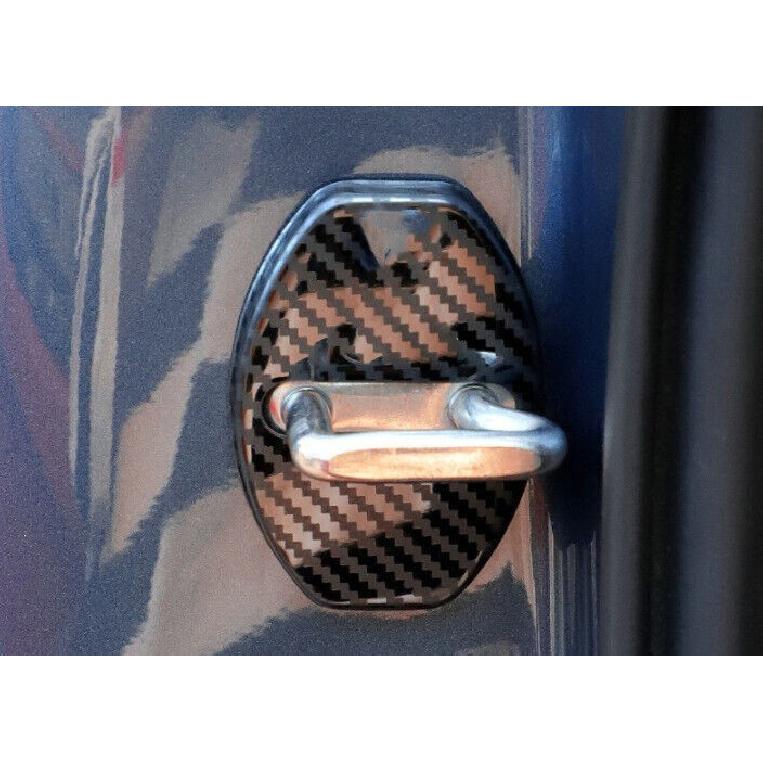For Porsche 718 2016-2024 Carbon Fiber Steel Door Lock Buckle Protect Cover Trim
