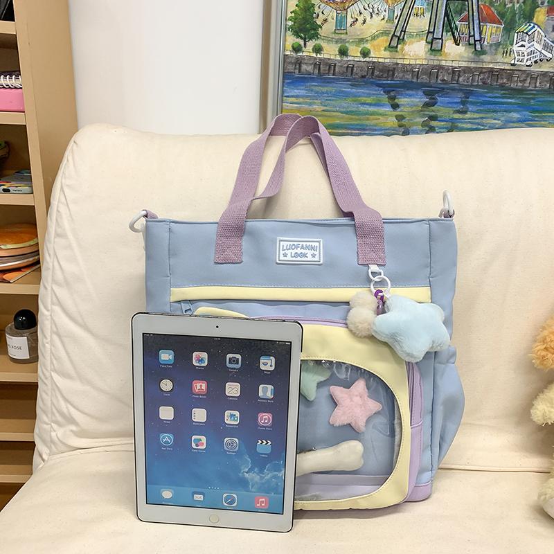 Torba crossbody damska przezroczysta torebka duża pojemność studencka torba na ramię