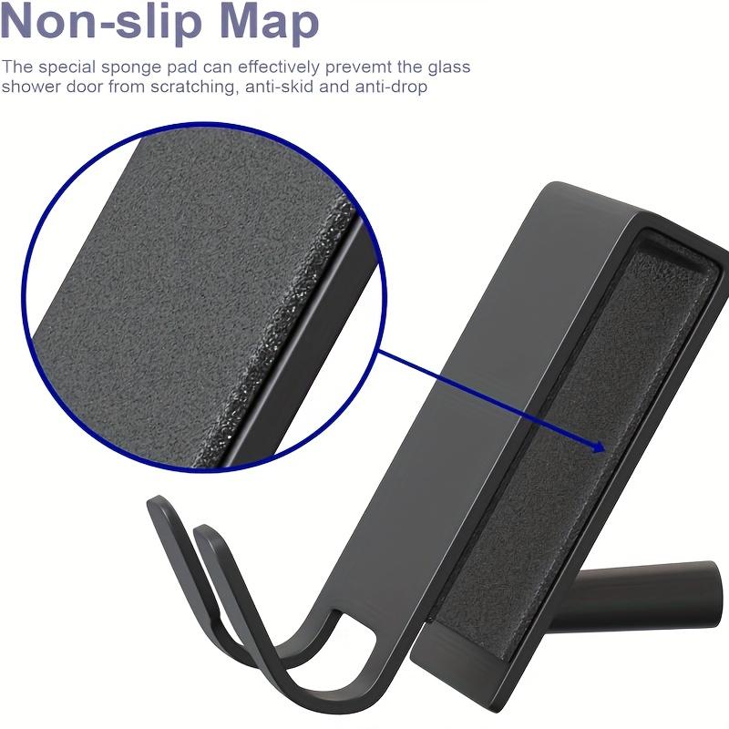 2pcs Stainless Rust-Resistant Door Mount Shower Hook Heavy-Duty Space-Saving Hanger for Clothes Coat Towel No-Tools Installation Modern Storage