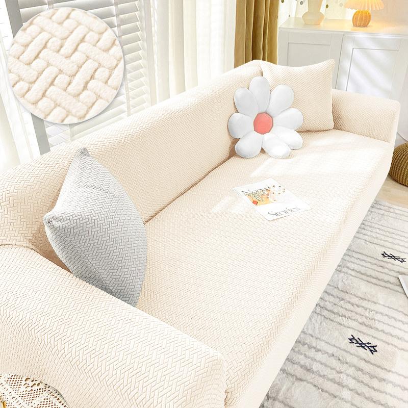 Jacquard Stretch Sofa Slipcover Spandex Elastic Sectional Sofas Covers for Living Room Chaise Longue Couch Cover 1/2/3/4-seater
